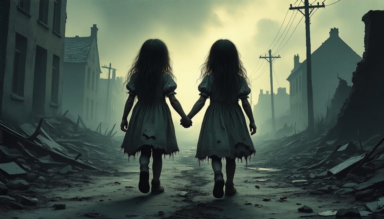 Two Girls in Ruined World, Gothic Style