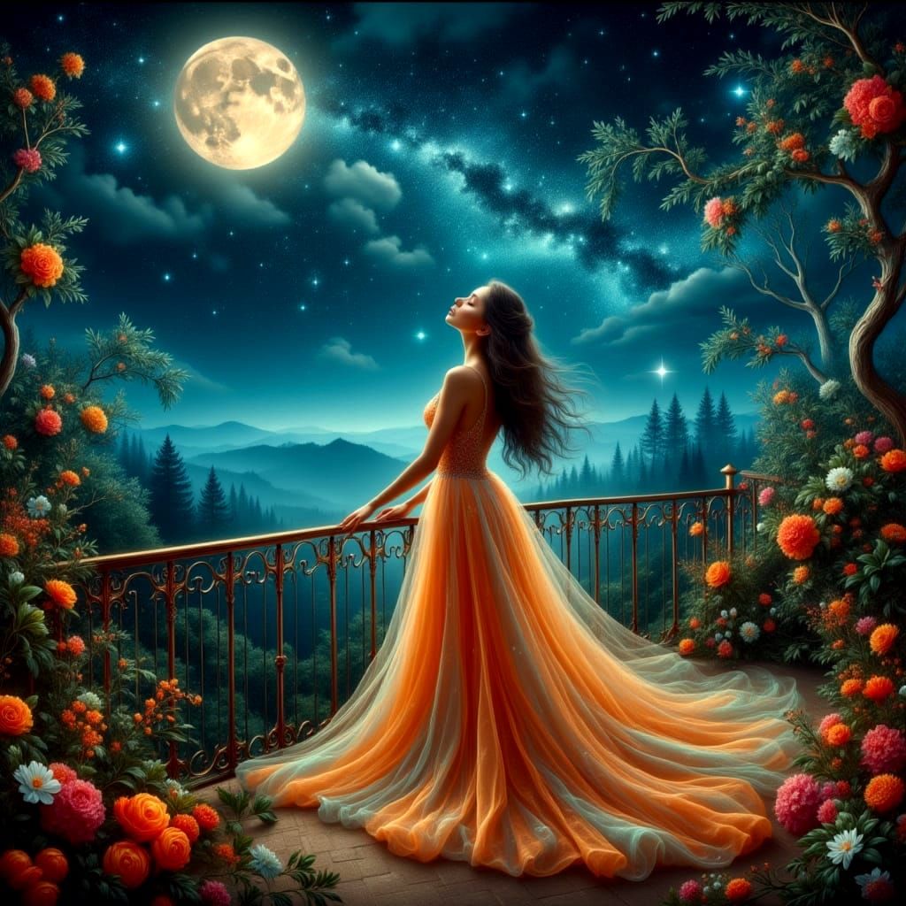 Ethereal Star-Struck Moment of Wonder