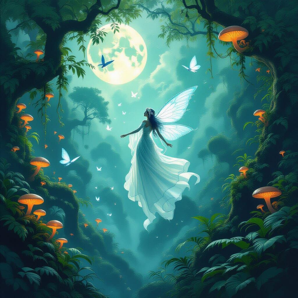 Ethereal Nature Spirit in Alien Jungle