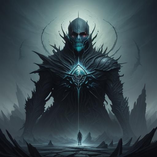 Dark Fantasy Being of Fractured Glass