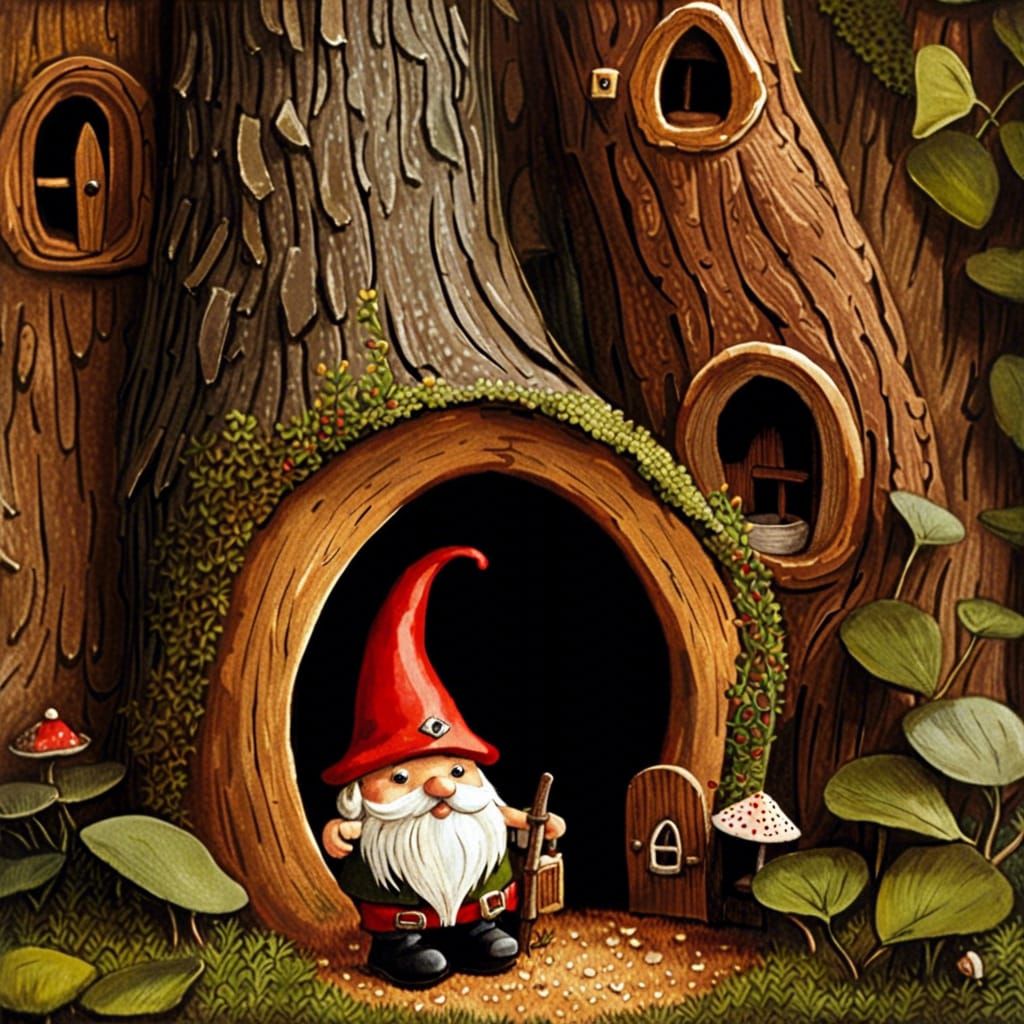 Charming Gnome House in Cozy Forest