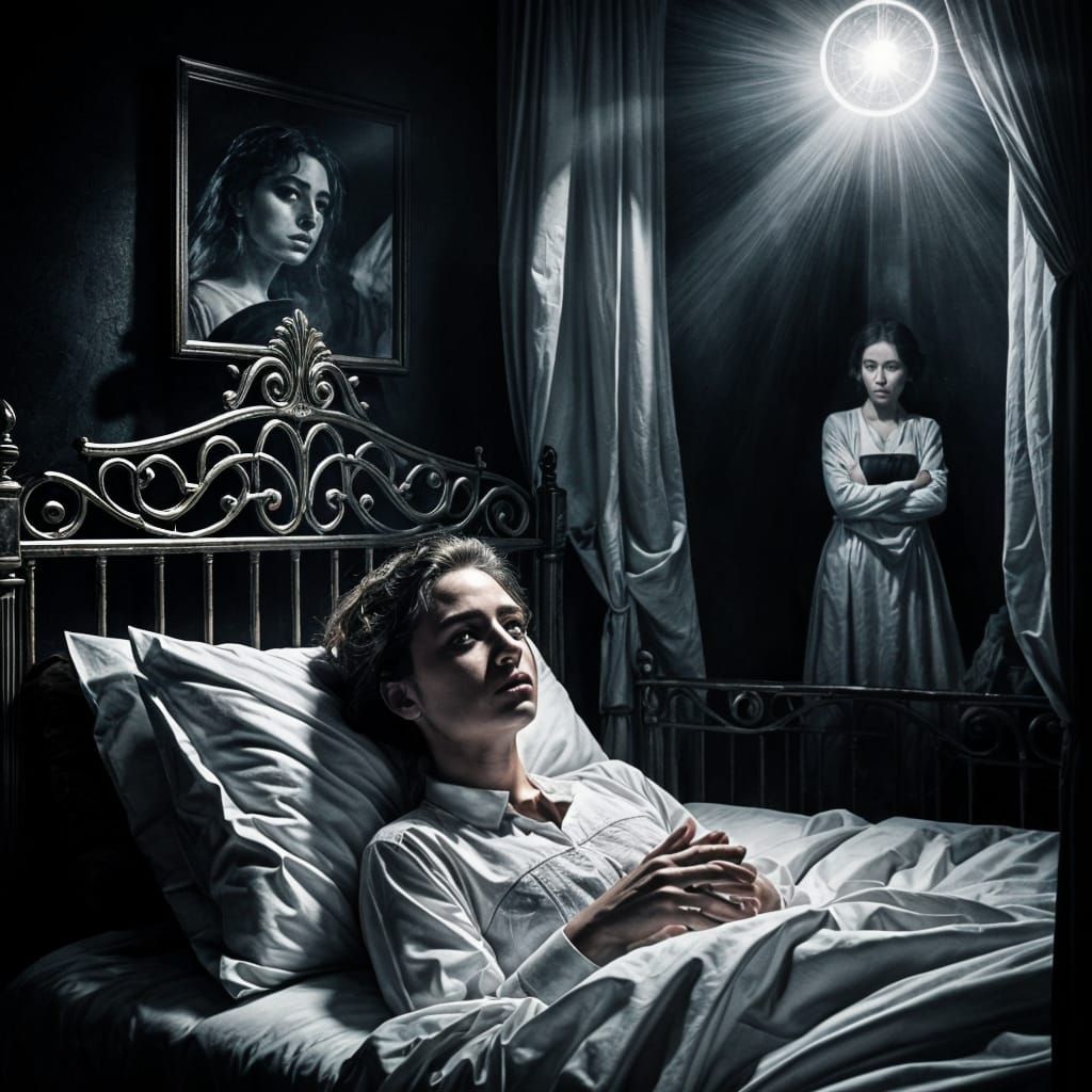 Mirror as Dimensional Portal: A Terrified Woman