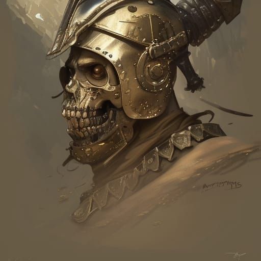 Roman Skeleton Army Concept Art Portrait