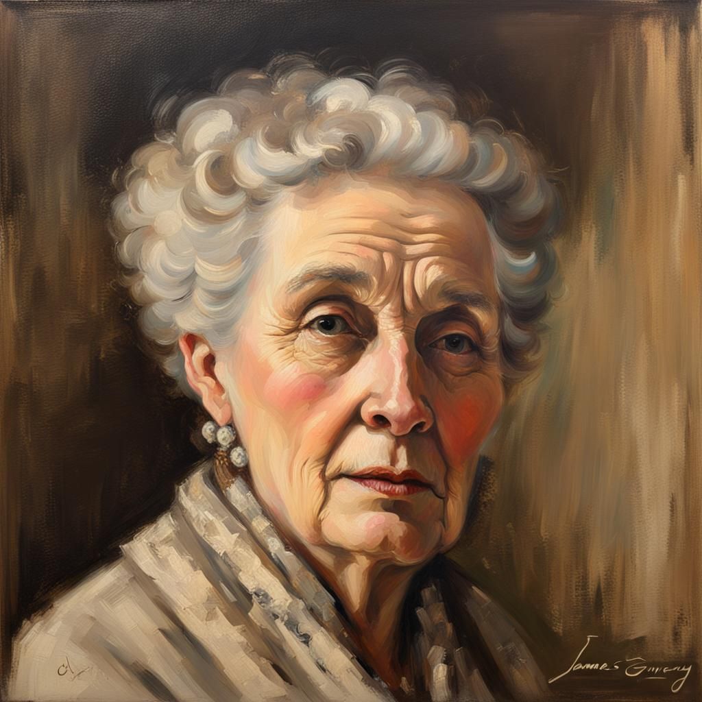 Victorian Woman Portrait in Oil Painting Style