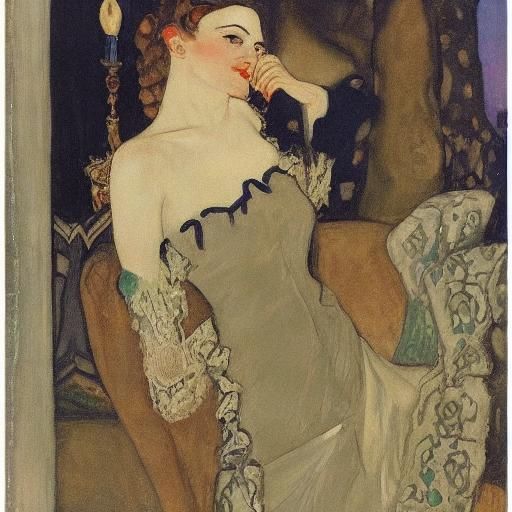 Detailed Vampire Portrait in Romantic Style