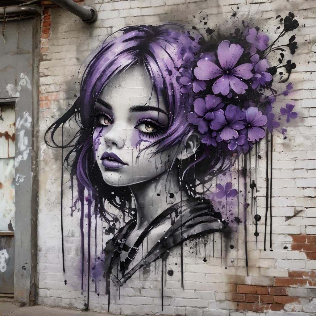 Graffiti goth girl