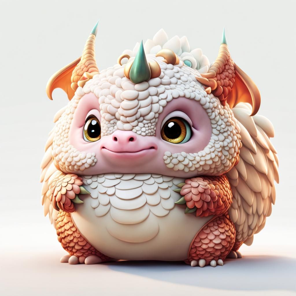 Chibi Qinglong: A Cute, Chubby Dragon in 3D