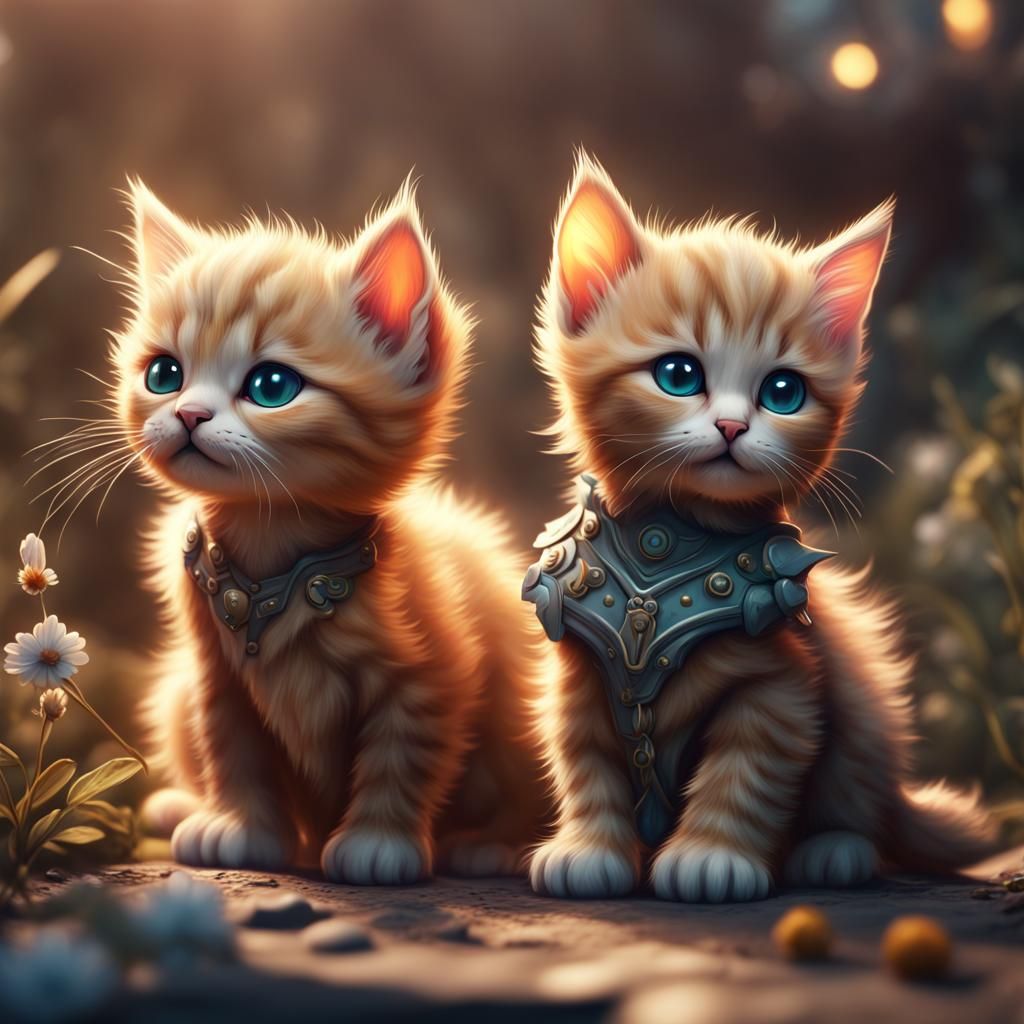Fantastical Kittens: Detailed Matte Painting
