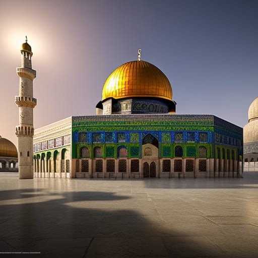 Detailed Matte Painting of Masjid Al-Aqsa