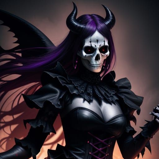 Dark Fantasy Skull Warrior in Gothic Style