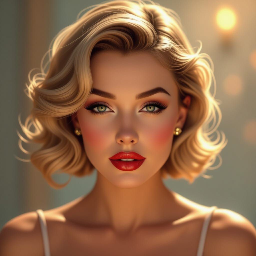 Marilyn Monroe Close-up: A Hyperrealistic Gaze