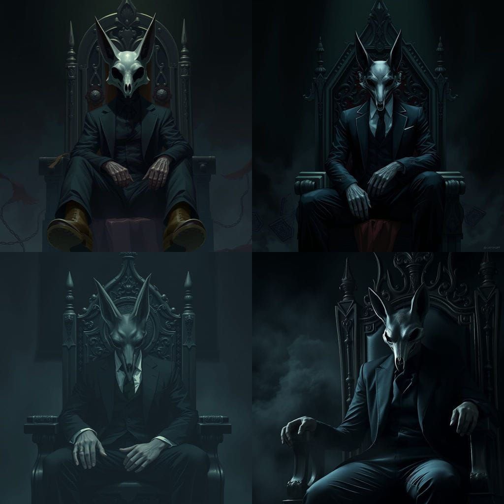 Fox Skull Masked Man on Throne