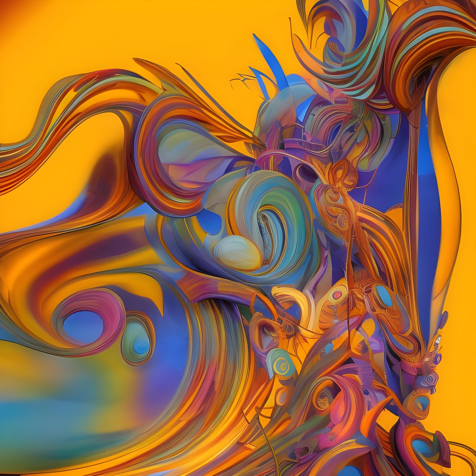 Psychedelic Swirling Colors in Eldritch Maximalist Style