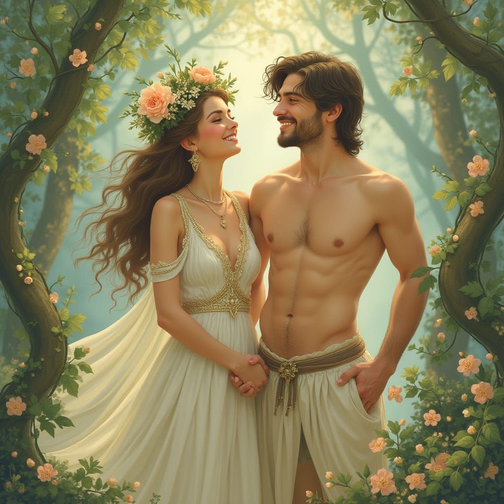 Ethereal Eden Scene in Pastel Hues