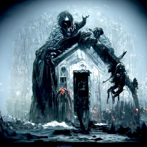 Eerie Horror House in Dark Fantasy Style