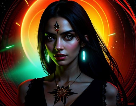 Goddess in Neon Nocturne