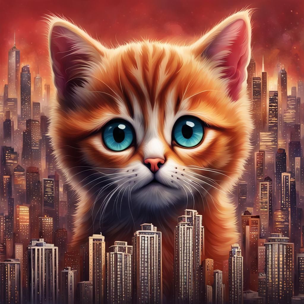 Gato amoroso en la ciudad