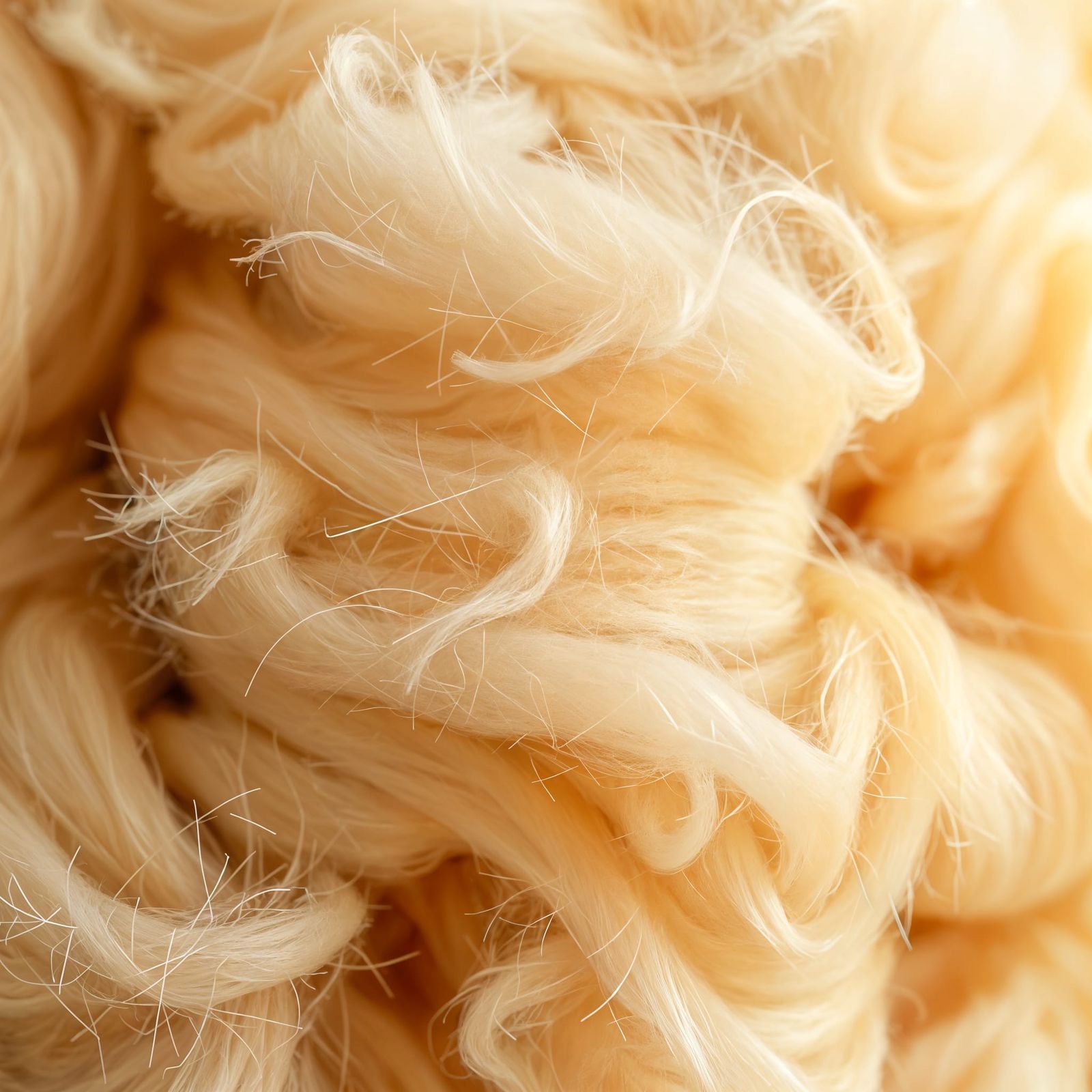 Macro Photo of Beige Wool Fibers
