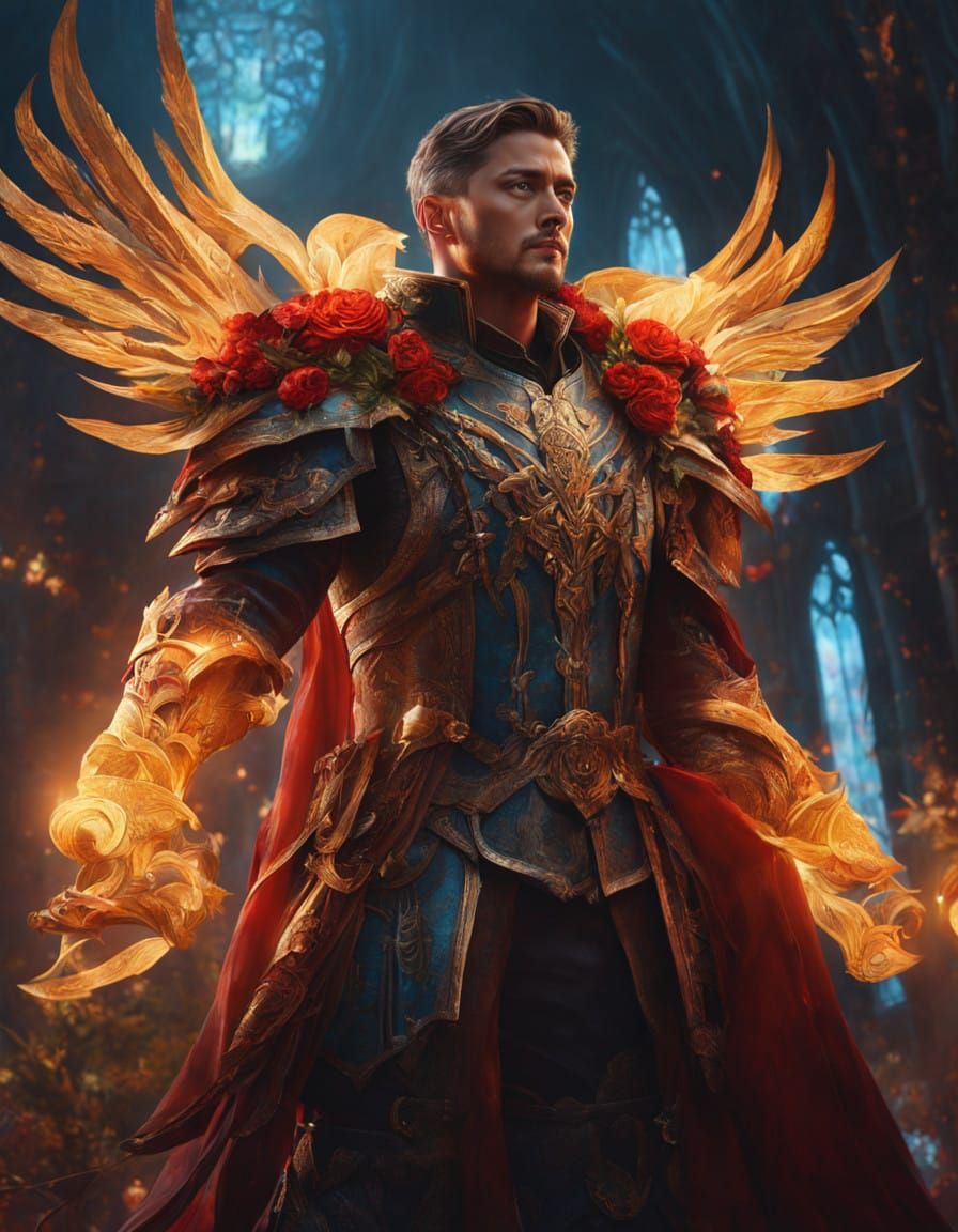 Surreal Portrait of Star-Crossed Lovers in Art Nouveau Style