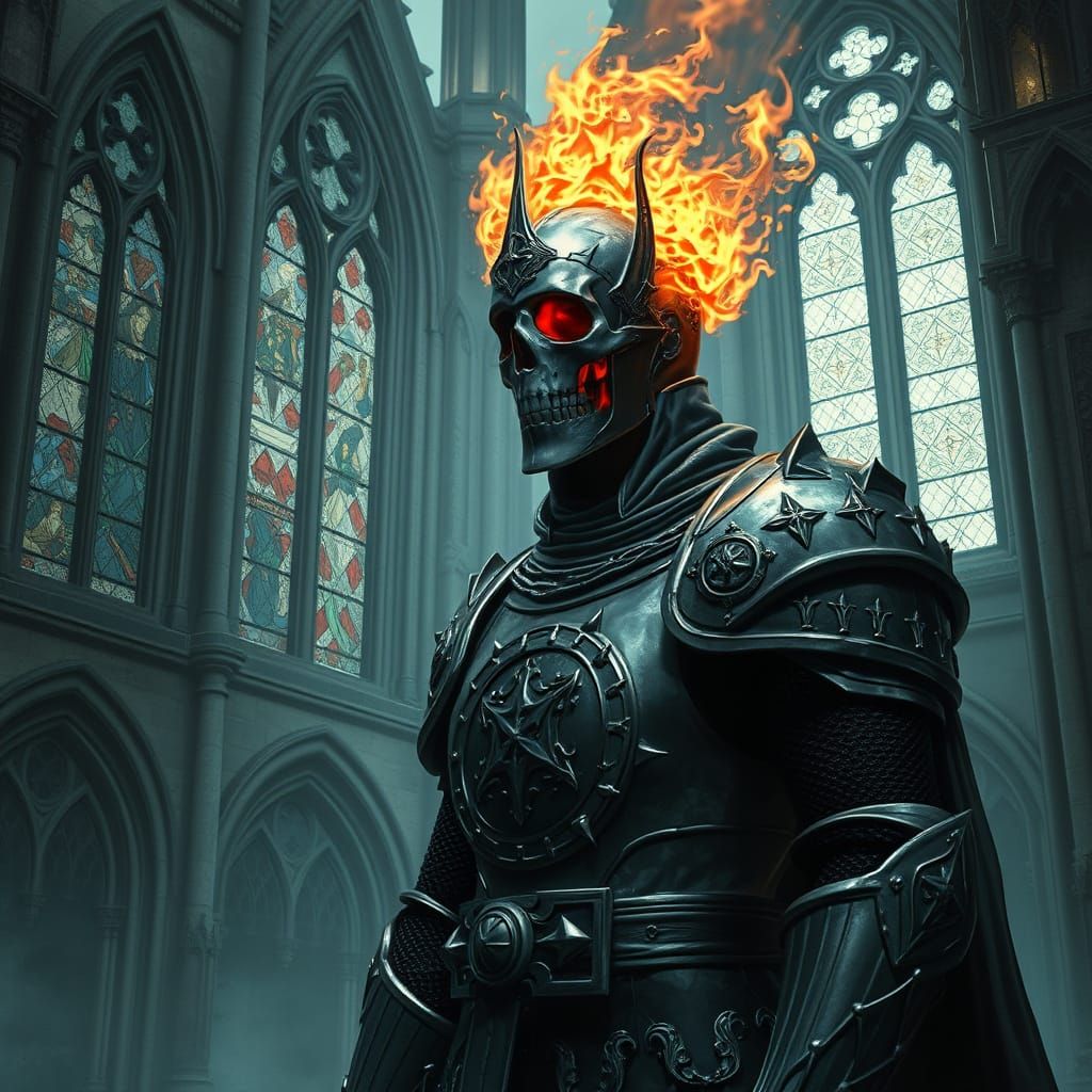 Gothic Spectral Knight in Dark Fantasy Style