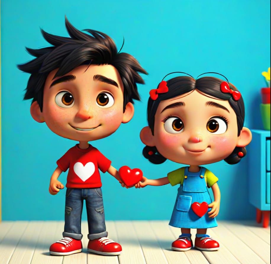 Ethereal Portrait of Love in Whimsical Style