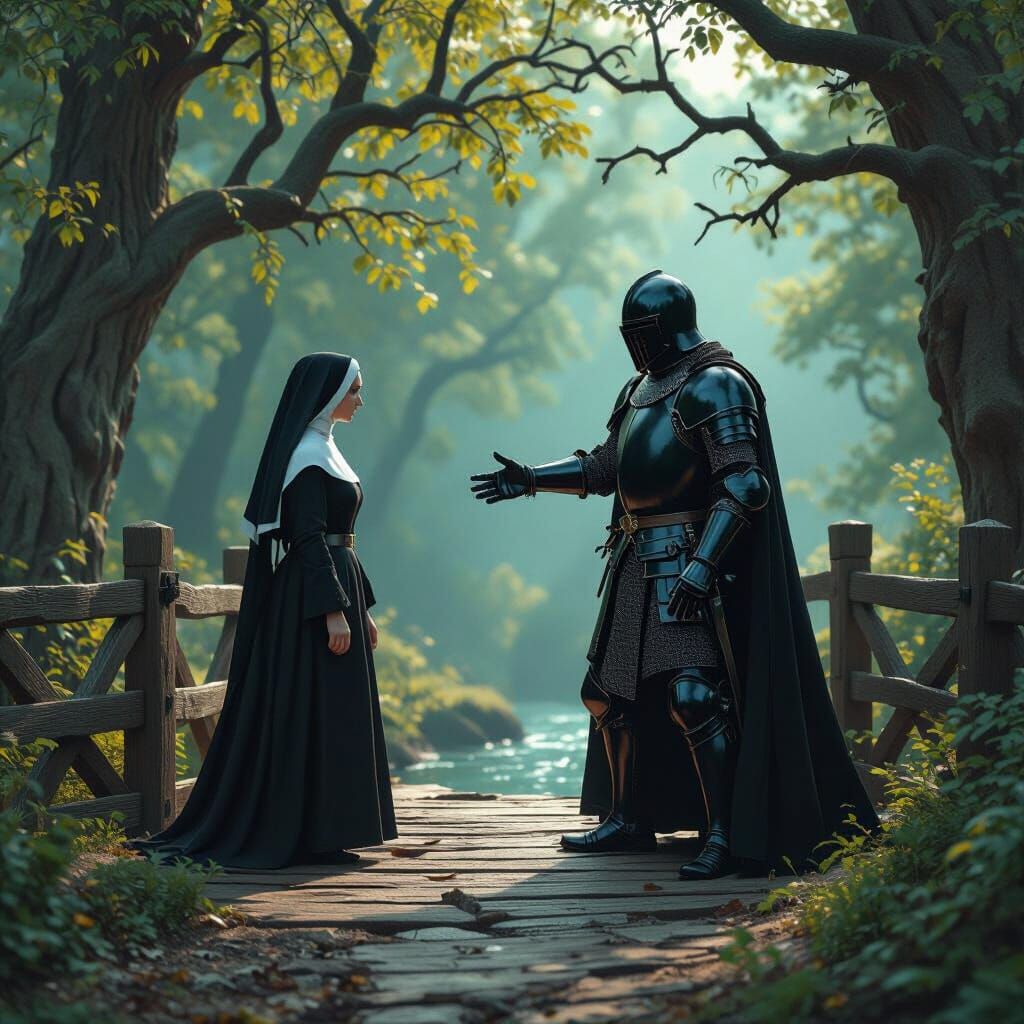 Monty Python's Black Knight Lets Nun Cross Bridge