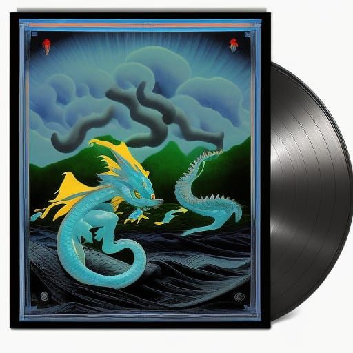 Dragon Emerges from Ocean in Fantasy Art Style