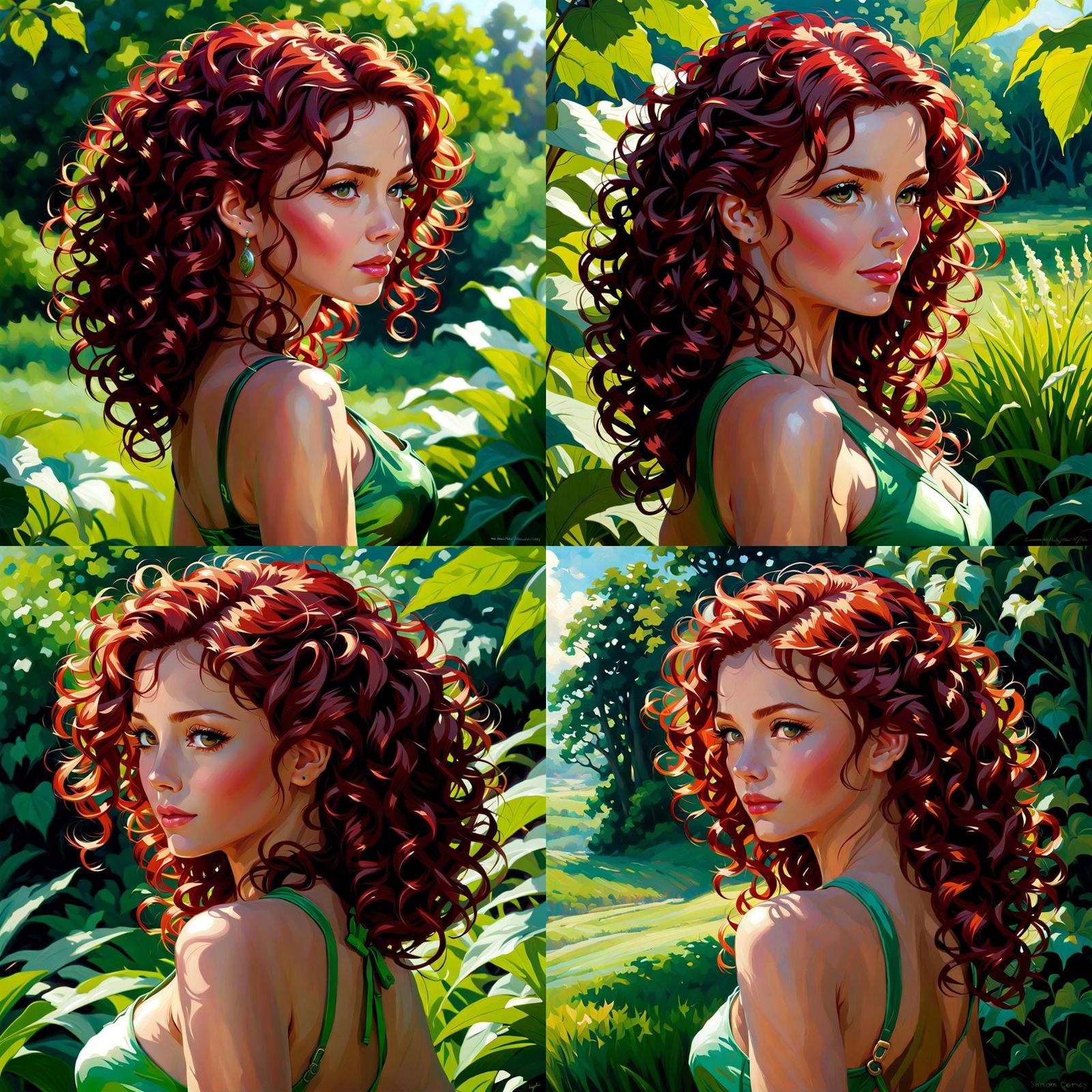 Portrait of Confident Red-Haired Woman in Fantasy Art