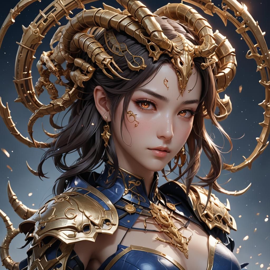 Scorpio Zodiac in 3D Anime Art Style