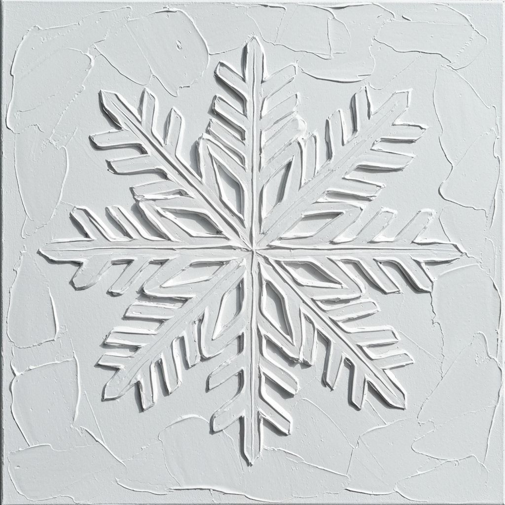 Textured Acrylic Impasto Snowflake Art