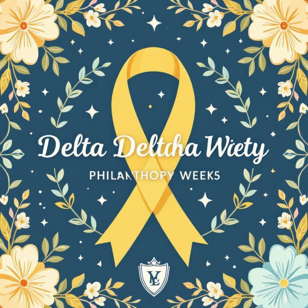 Minimalist Delta Delta Delta Philanthropy Art for St. Jude
