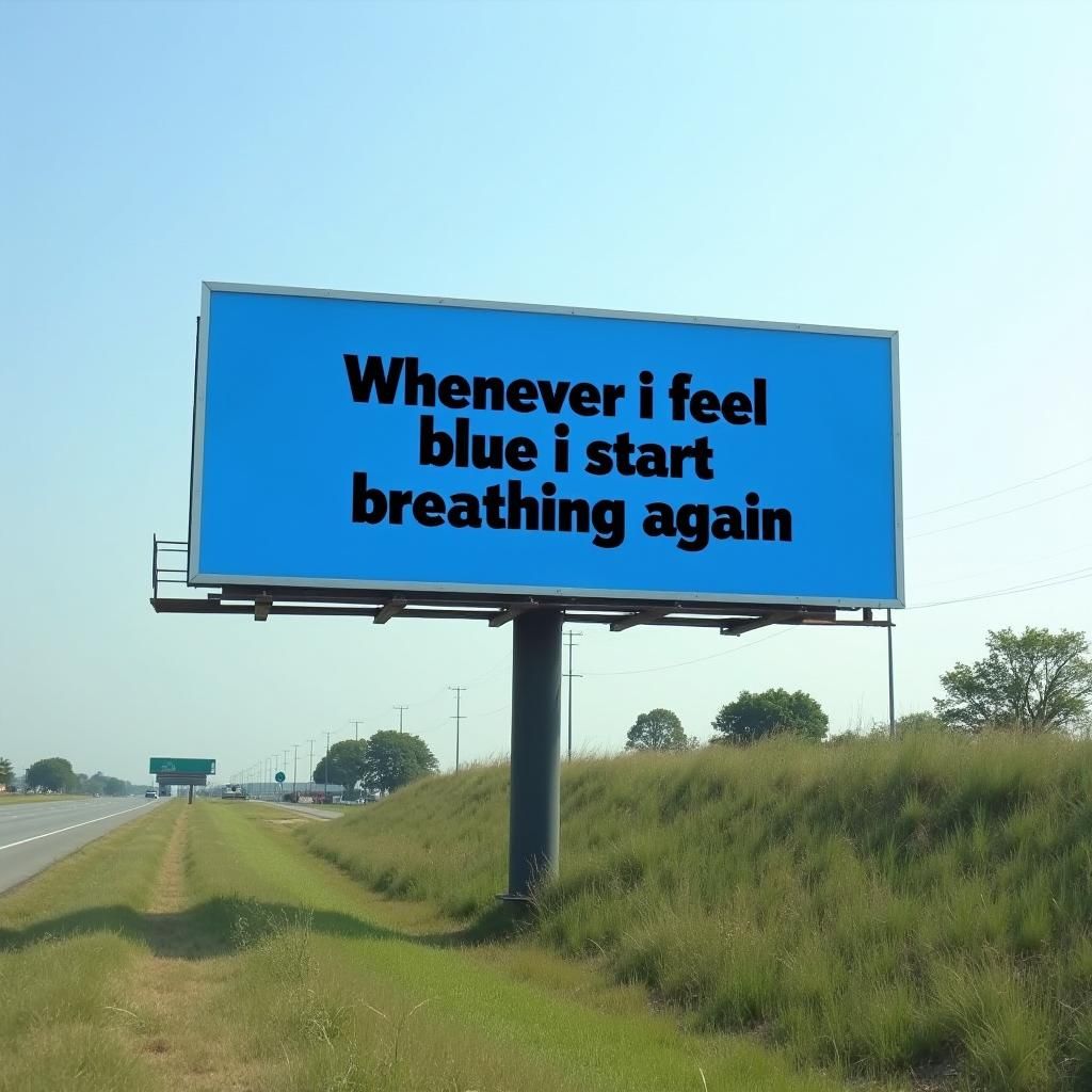 Humorous Roadside Billboard Sign with Pun