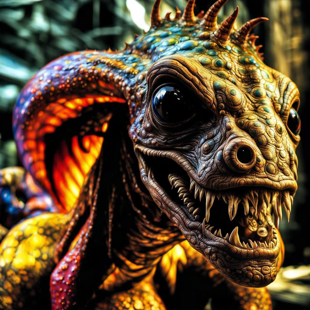 Photorealistic Aliens in Subdued Eldritch Lighting