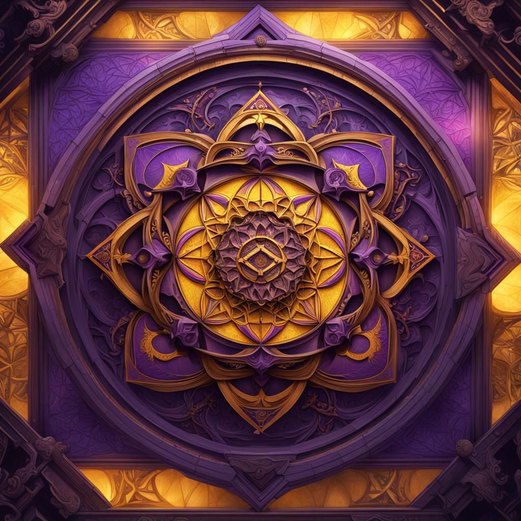 Intricate Dark Fantasy Mandala in Sacred Geometry