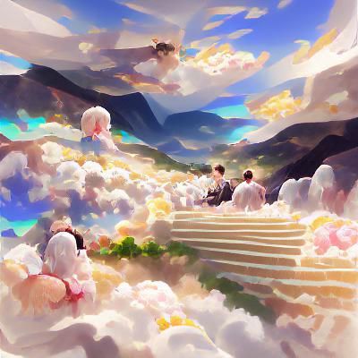 Ethereal Sky with Radiant Clouds