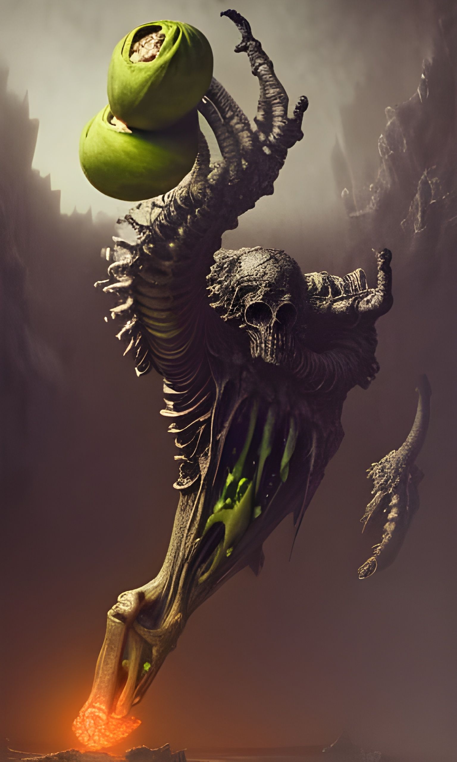 Bioorganic Nuclear Pistachio: Horror Biopunk Art