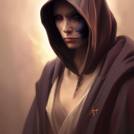 Psychedelic Grim Reaper Portrait in Digital Art Style