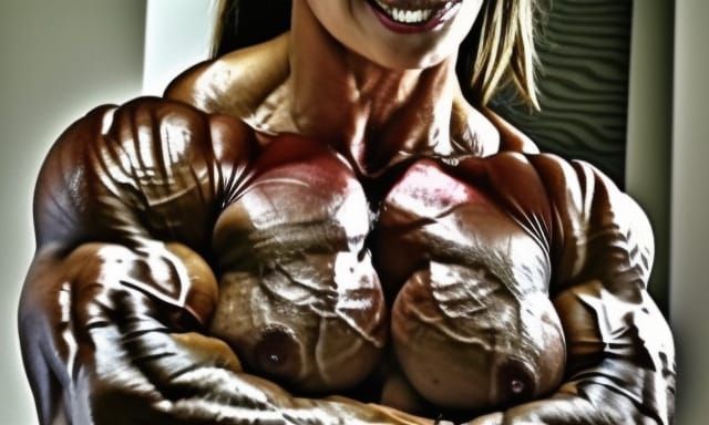 Muscular Female Bodybuilder with Ripped Physique