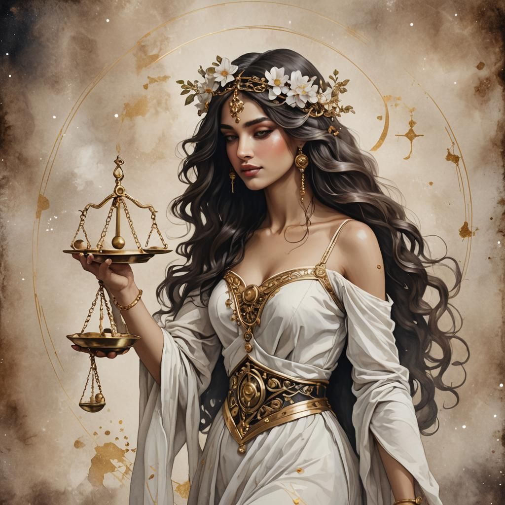 Beautiful Libra Woman Zodiac Portrait