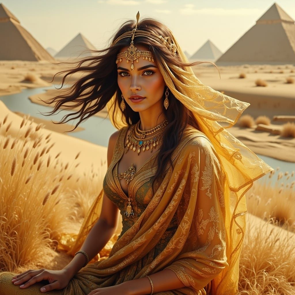 Egyptian High Priestess Emerges from Desert Sands