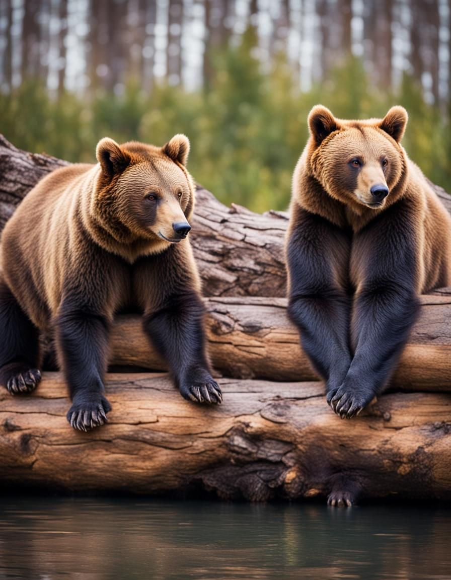 Bears on a Log: Professional Wildlife Photography