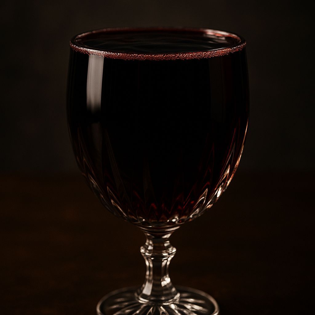 Crystal Glass Filled With Deep Red Wine