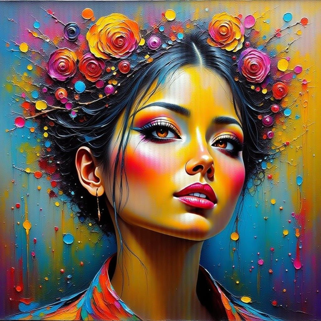 Impasto Portrait with Textured Brushstrokes