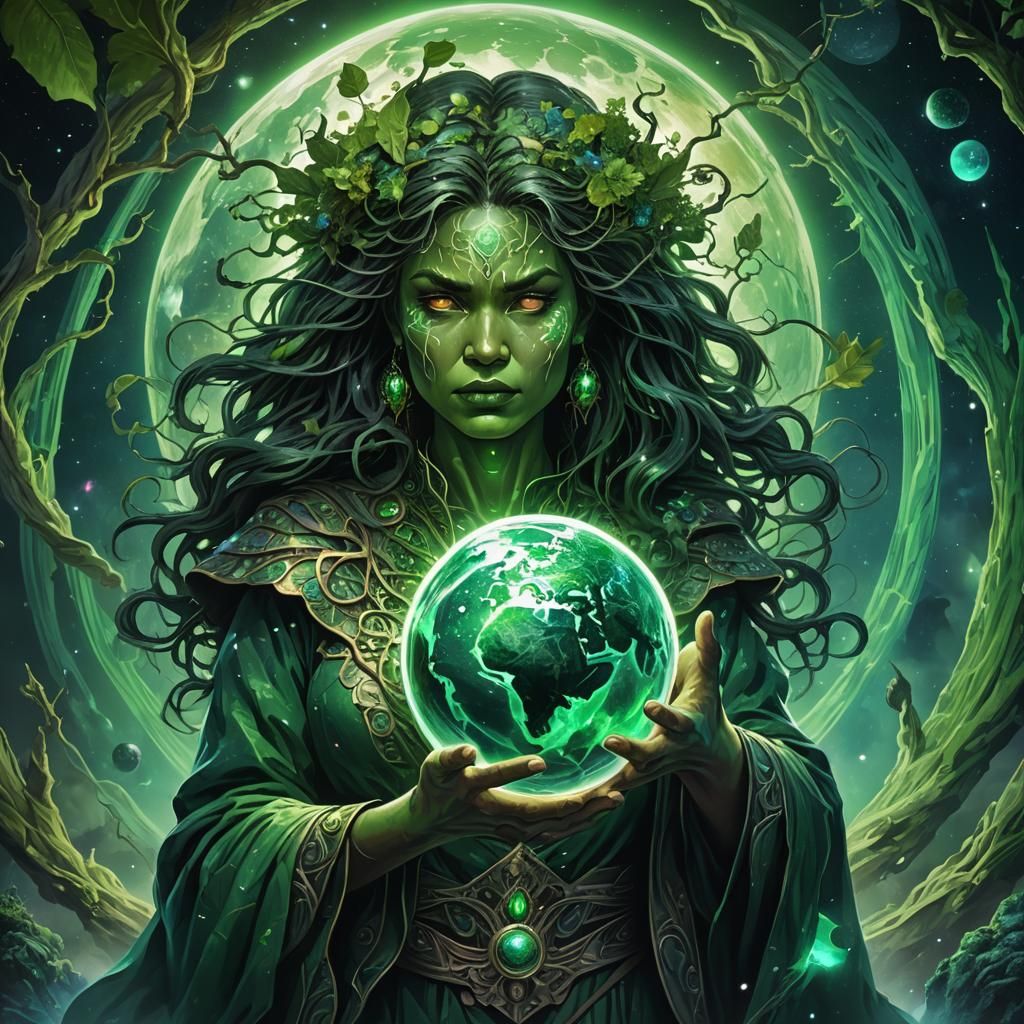 Angry Mother Nature Holds the Globe