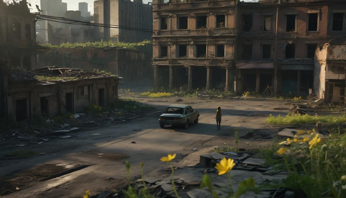 An alone girl in a postapo city, v2