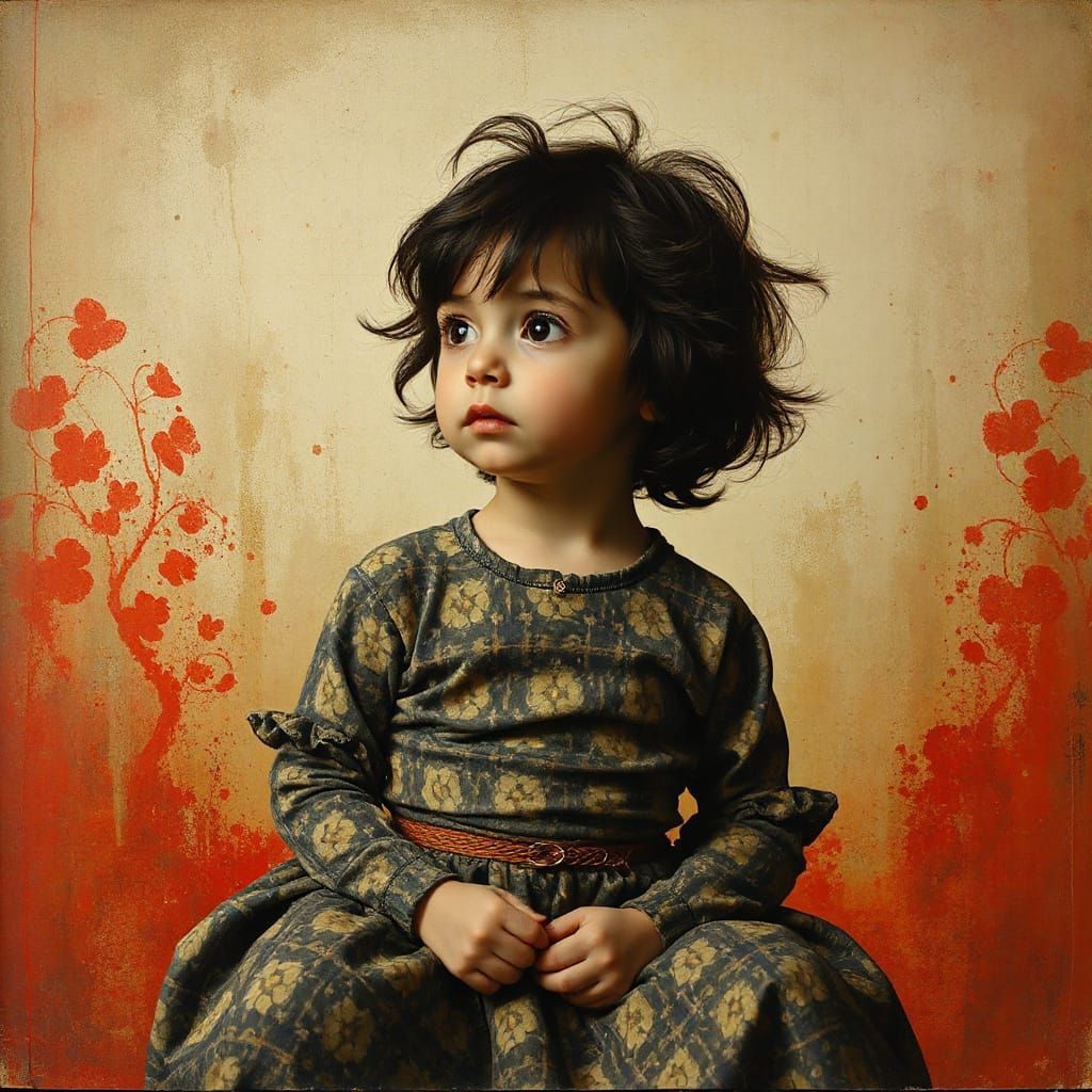 Child Portrait in Dark Surreal Style
