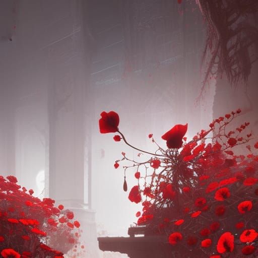 Floral Masterpiece in Dark Fantasy Style