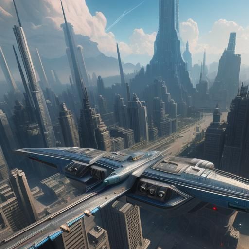 Jet age city, 1960's sci-fi art, 1960's sfifi concept art, 3D Game Cinematic Feel, Epic 3D Videogame Graphics, Intricate...