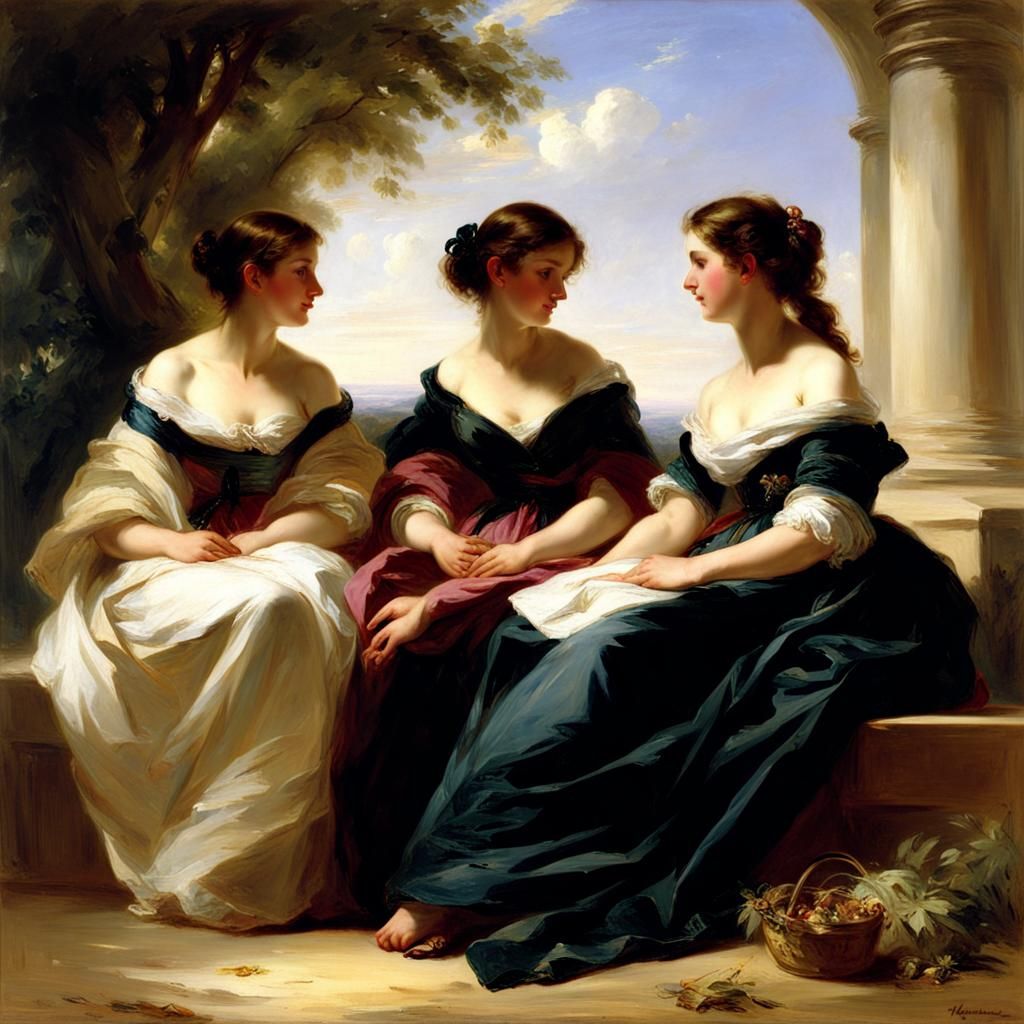 Elegant Portrait in Winterhalter Style