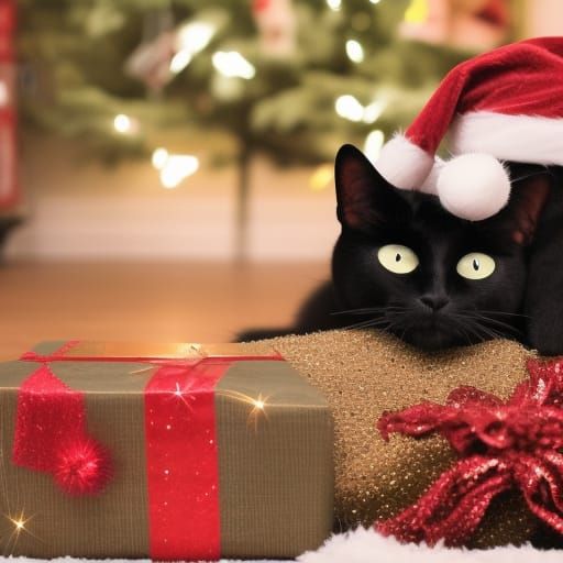 Cats Celebrate Christmas: A Cozy Holiday Scene